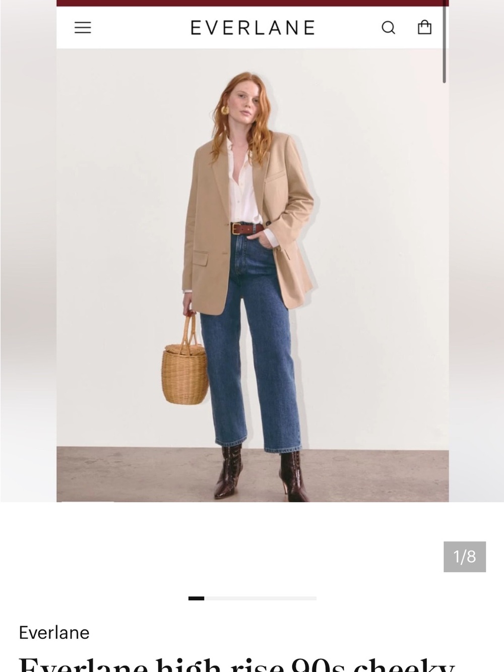 Everlane high rise 90s cheeky jeans